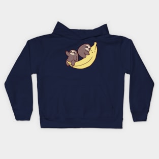 Sloths and Giant Banana Kids Hoodie